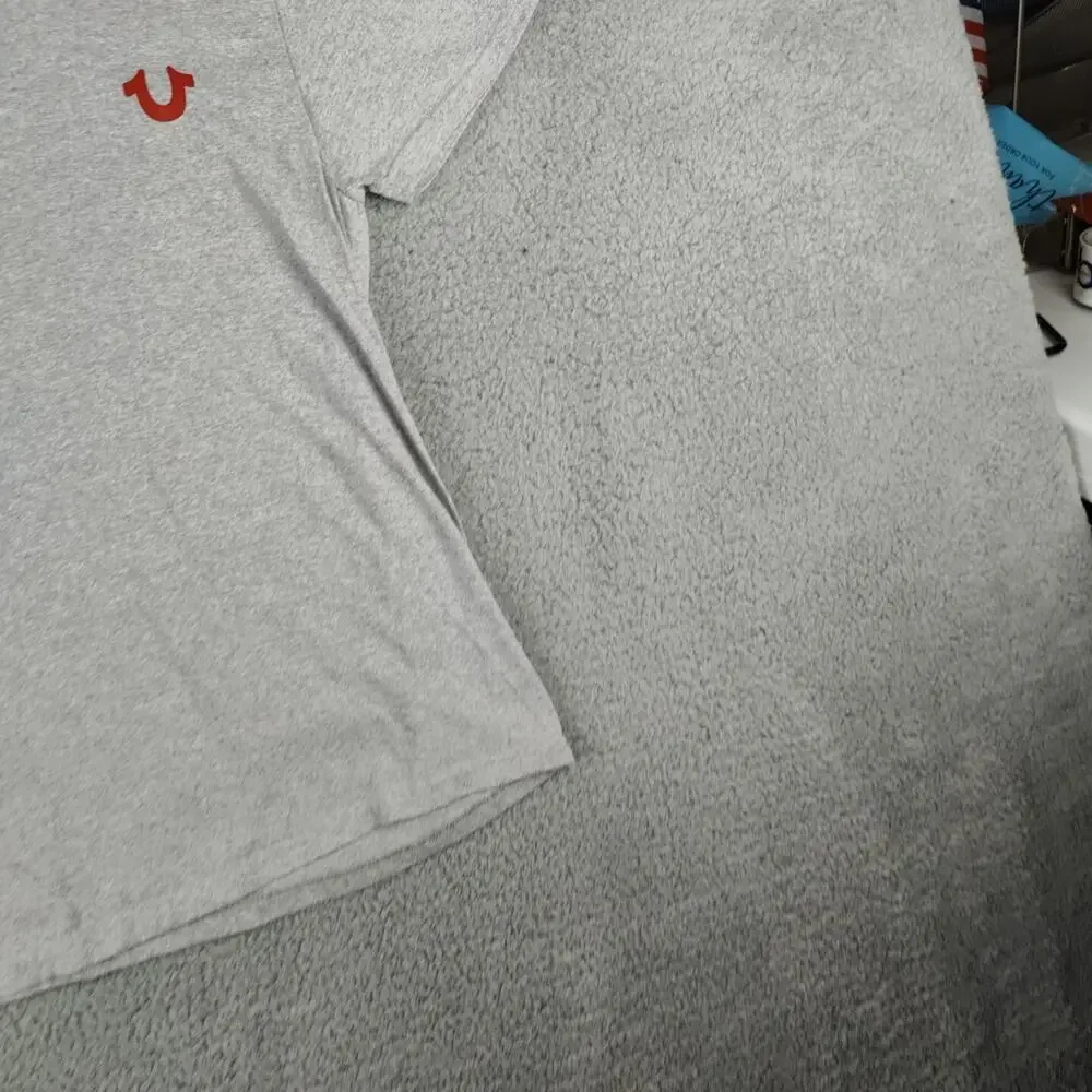 True Religion Shirt Men's Medium Gray Gray Short Sleeve Crew Neck Tee Shirt